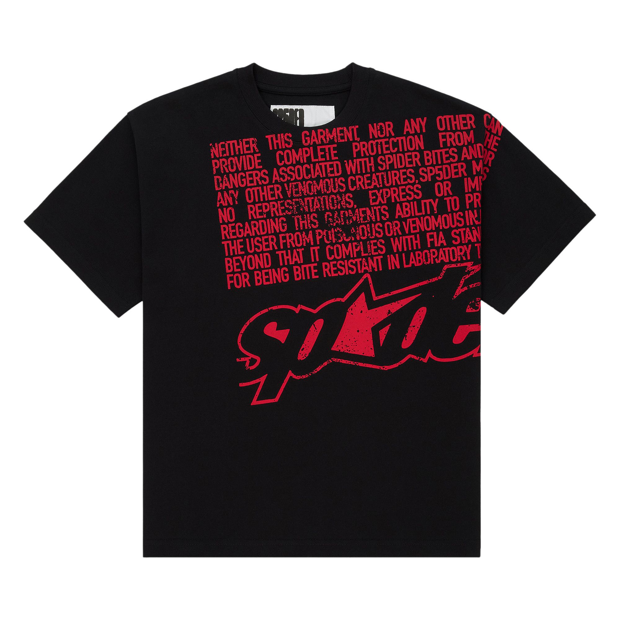 Buy Sp5der Disclaimer Tee 'Black' - TE015FW25BLK | GOAT