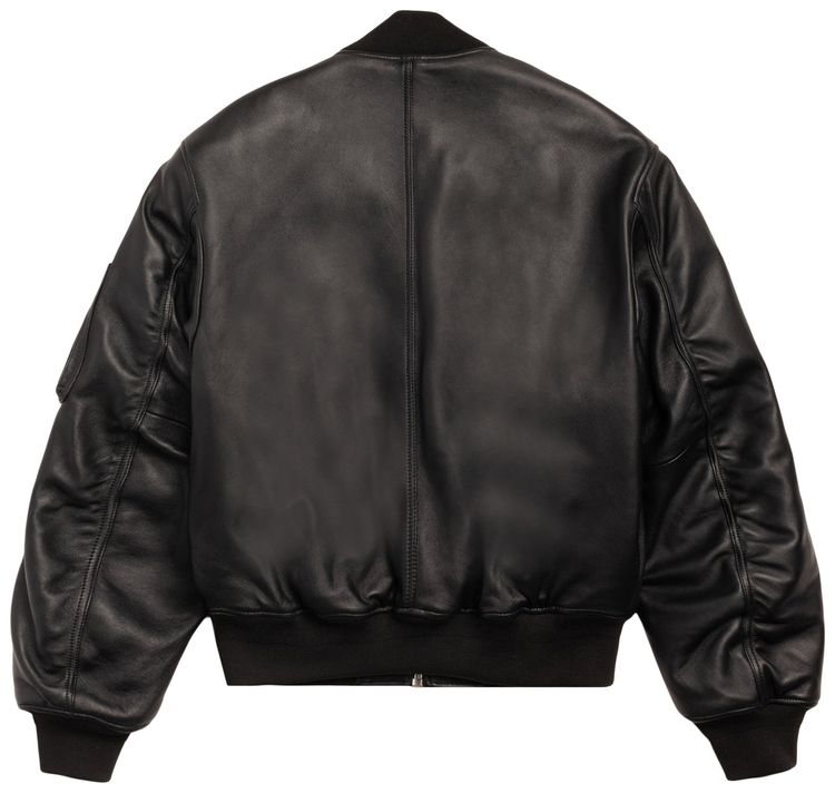 Stussy Leather Built Bomber Black