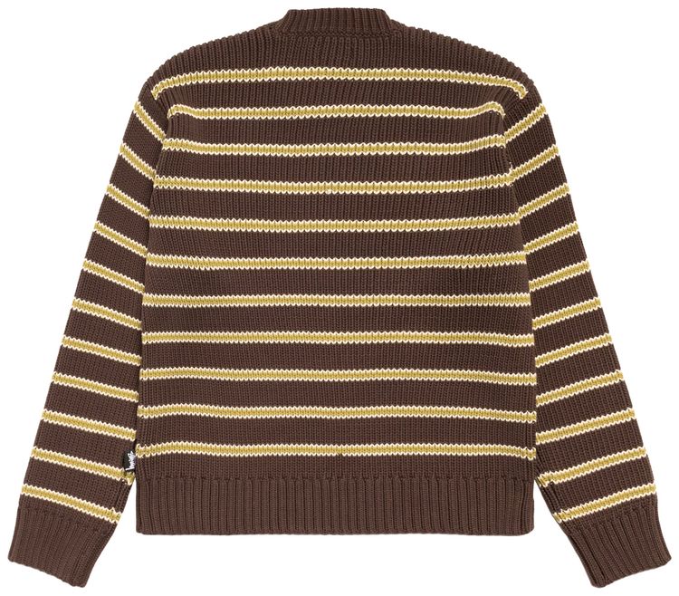 Stussy Stripe Knit Crew Forest