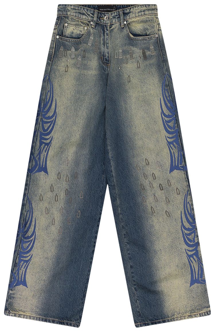 Who Decides War Winged Logo Bootcut Jeans Indigo