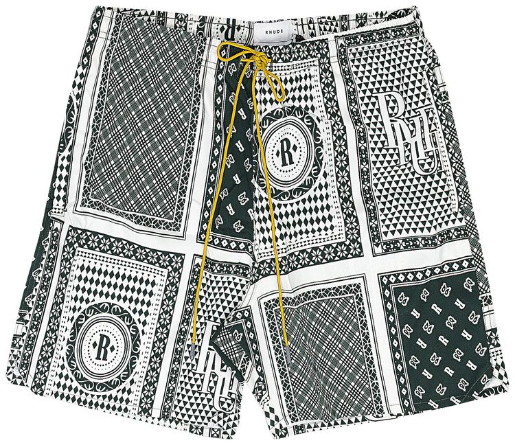 Rhude Bandana Swim Trunks Green
