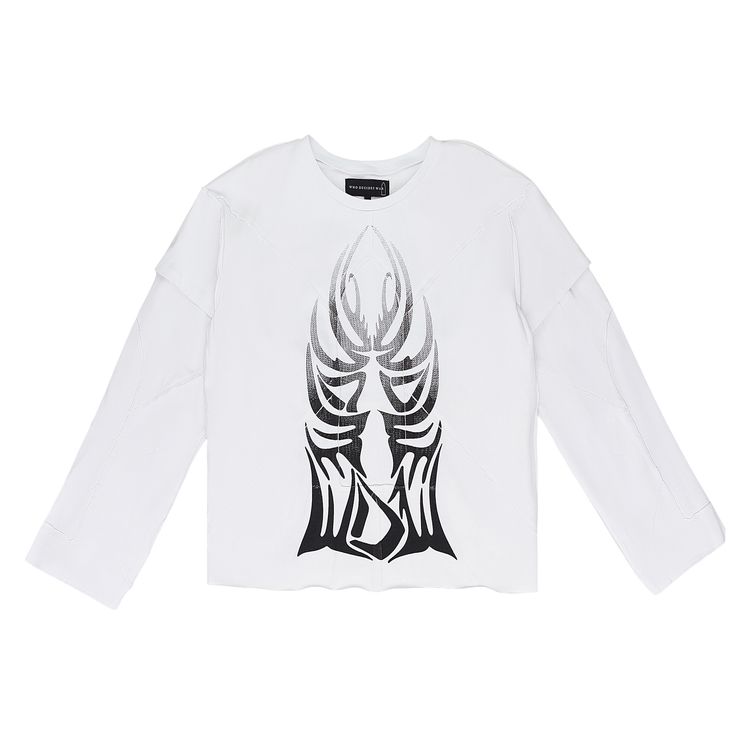 Who Decides War Winged Gradient Long Sleeve T Shirt White