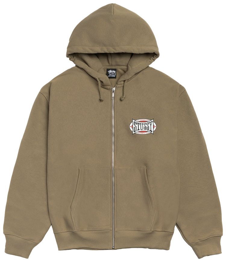 Stussy Champion Oval Zip Hoodie Army