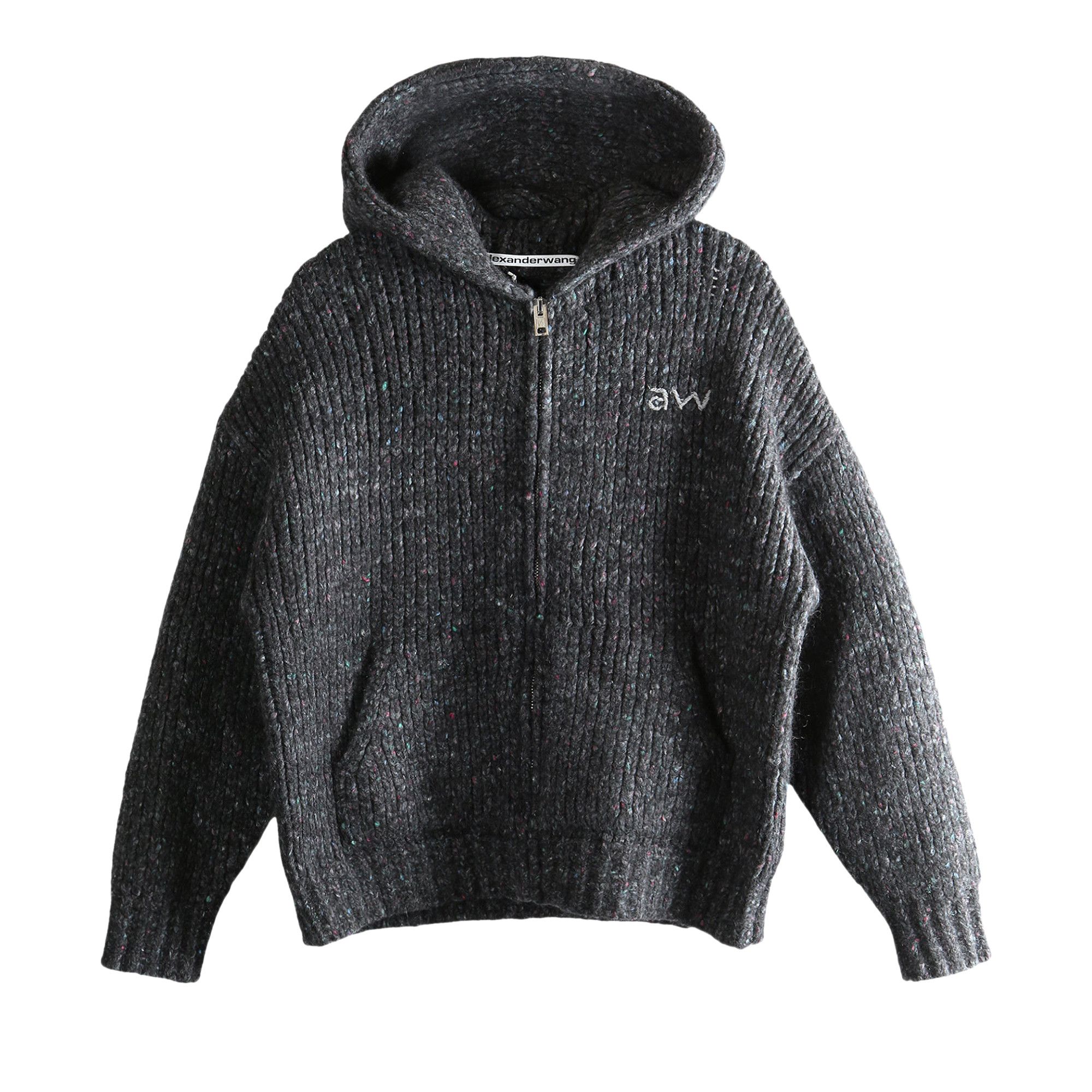 Buy Alexander Wang Oversized Zip Up with AW Embroidery Hoodie