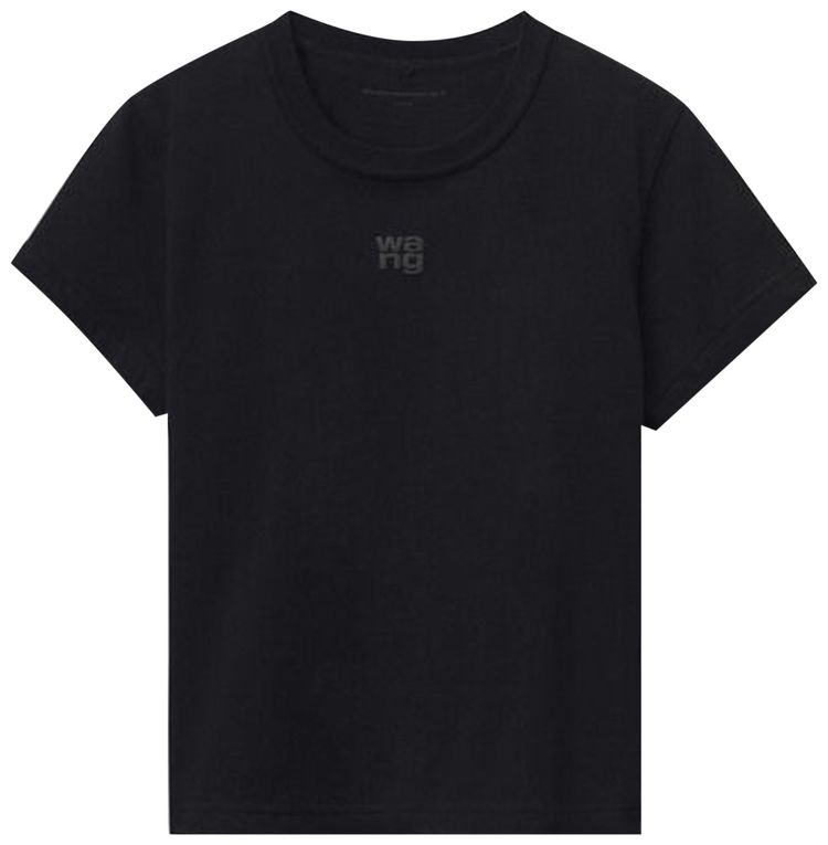 Alexander Wang Essential Jersey Puff Logo Shrunk Tee Black