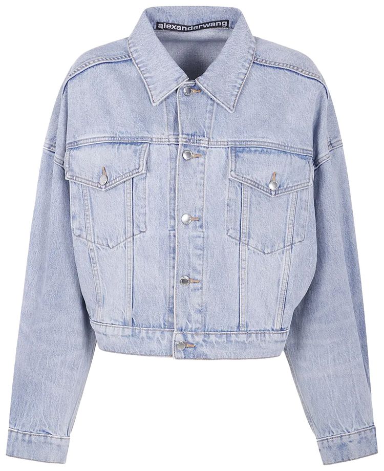Alexander Wang Clip Trucker Jacket Vintage Bleach Blue