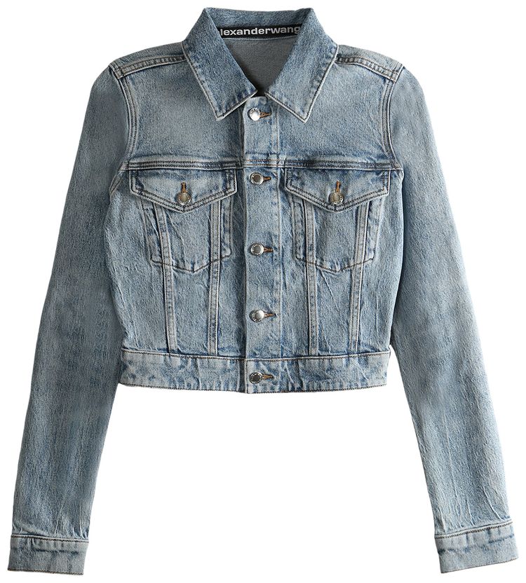 Alexander Wang Snug Trucker Jacket Vintage Bleach Blue