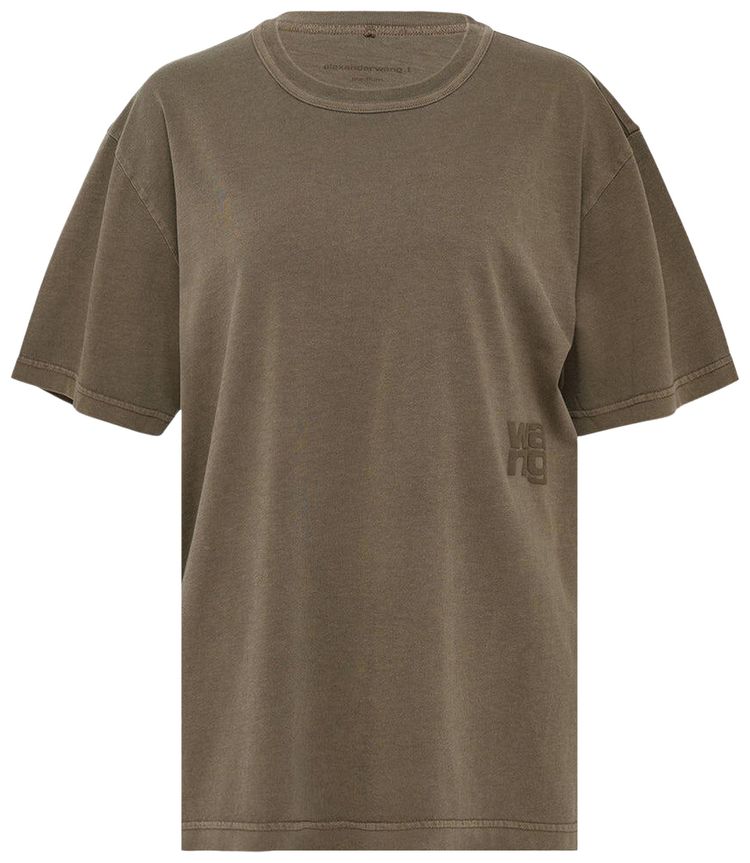 Alexander Wang Essential Jersey Puff Logo Short Sleeve Tee Washed Walnut