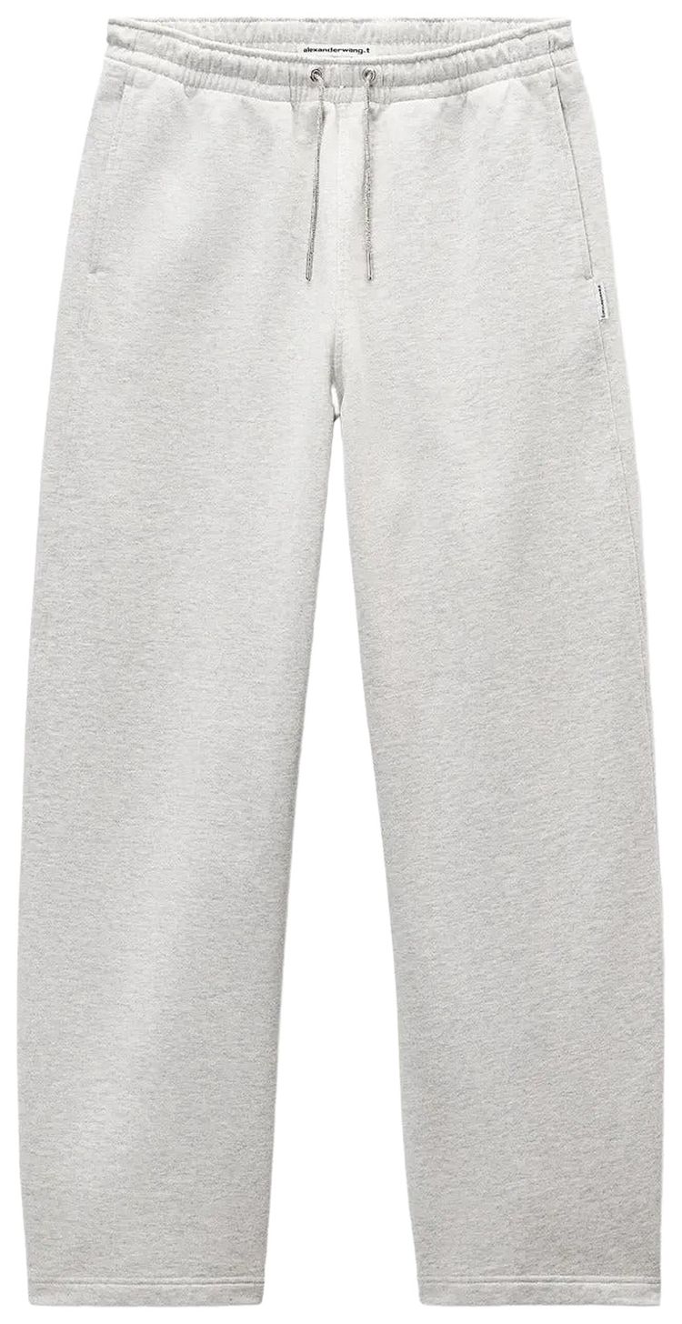 Alexander Wang Mid Rise Sweat Rhinestone Drawcord Pants Light Heather Grey