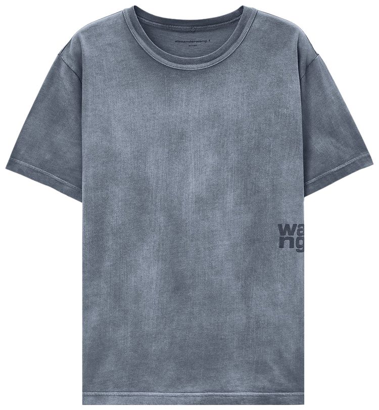 Alexander Wang Essential Jersey Puff Logo Short Sleeve Tee Washed Granite