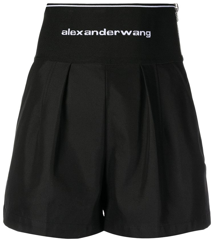 Alexander Wang Logo Elastic Safari Shorts Black