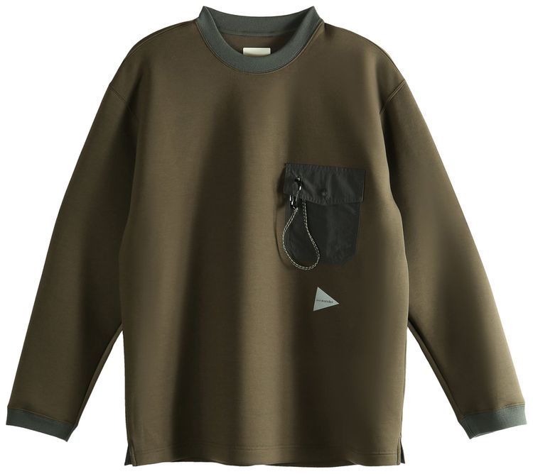 And Wander Airy Warm Pullover Dark Brown