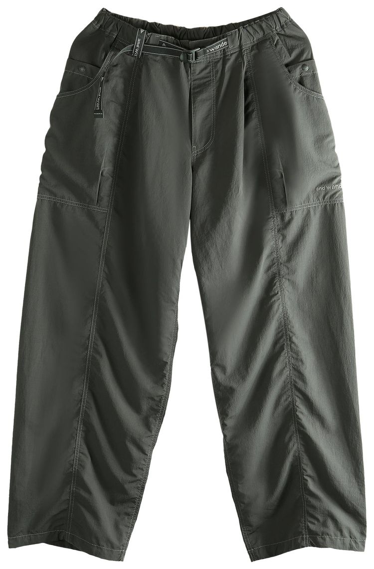 And Wander Crinkled Nylon Pants Charcoal