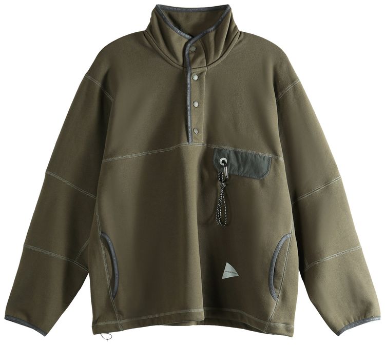 And Wander Sweat Pullover Khaki