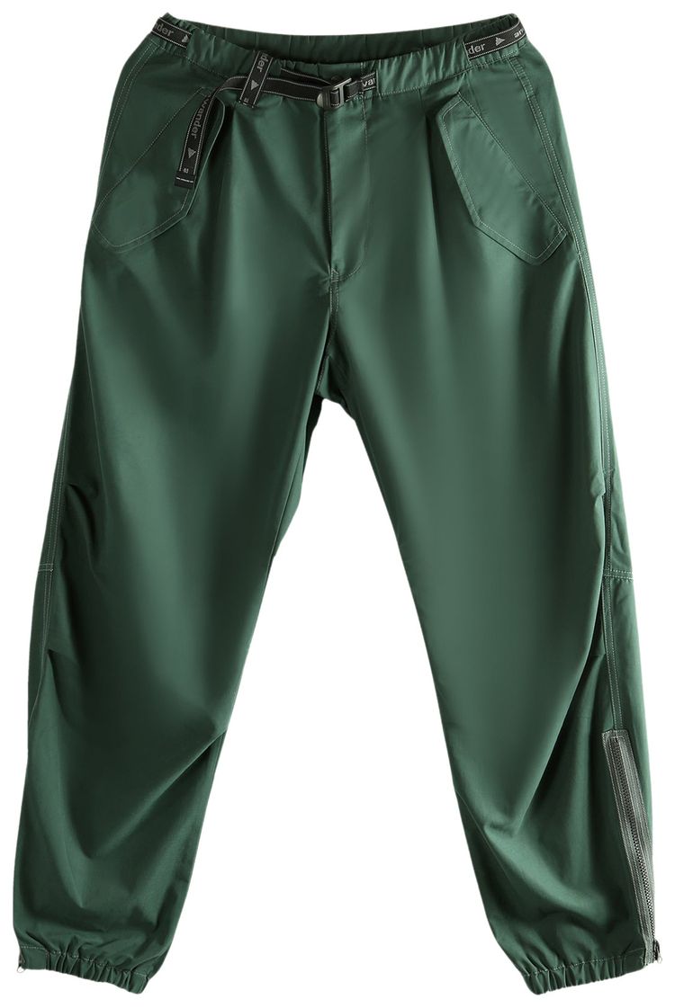 And Wander High Count Cloth Side Zip Hem Pants Green