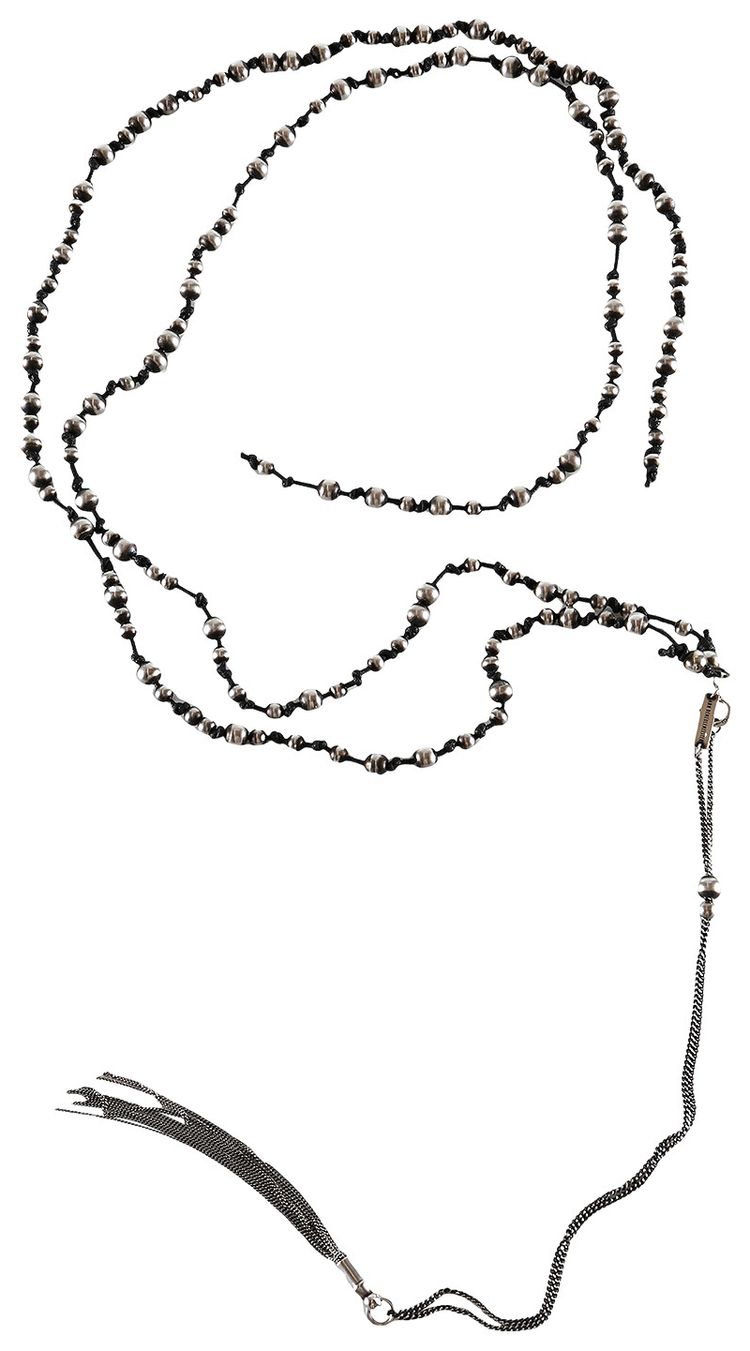 Ann Demeulemeester Pia Long PearlsChain Necklace Black