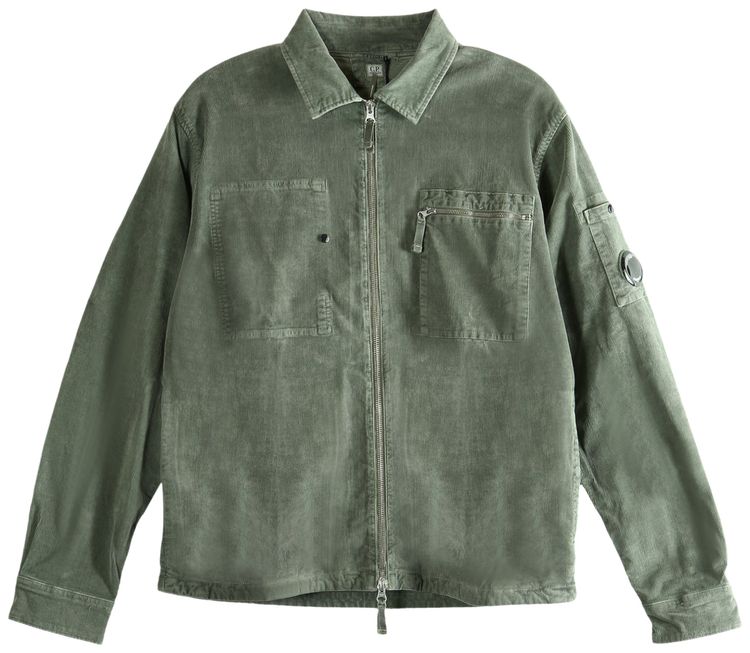 CP Company Overshirt In Corduroy Gunmetal