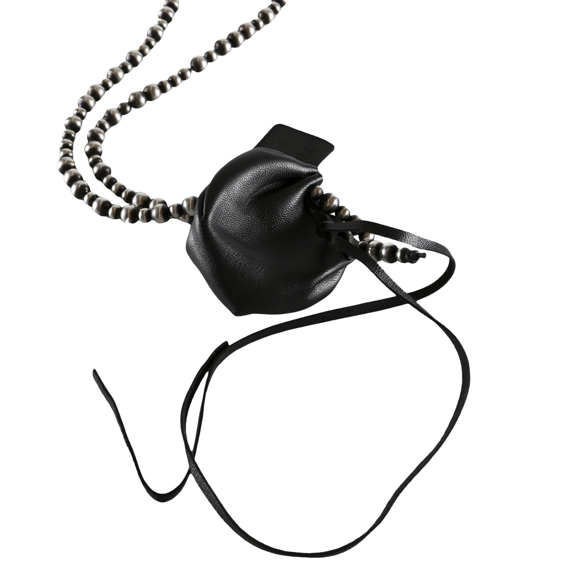 Buy Ann Demeulemeester Sindri Silver Small Leather Necklace
