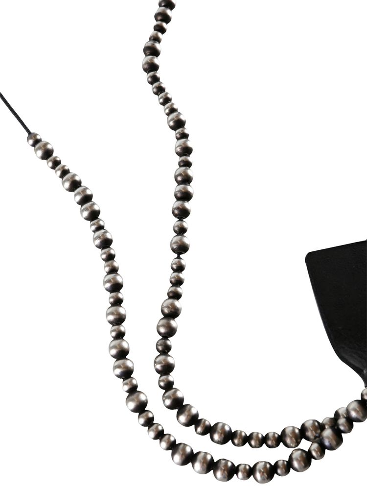 Ann Demeulemeester Sindri Silver Small Leather Necklace Antique Silver