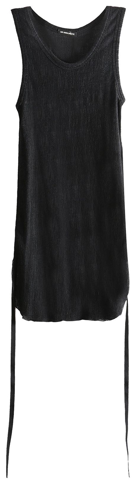 Ann Demeulemeester Mara Wrinkled Cropped Tank Top Black
