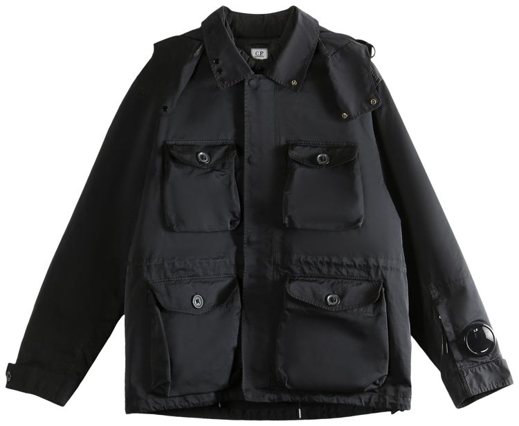 CP Company Medium Jacket In Micro Kei Black