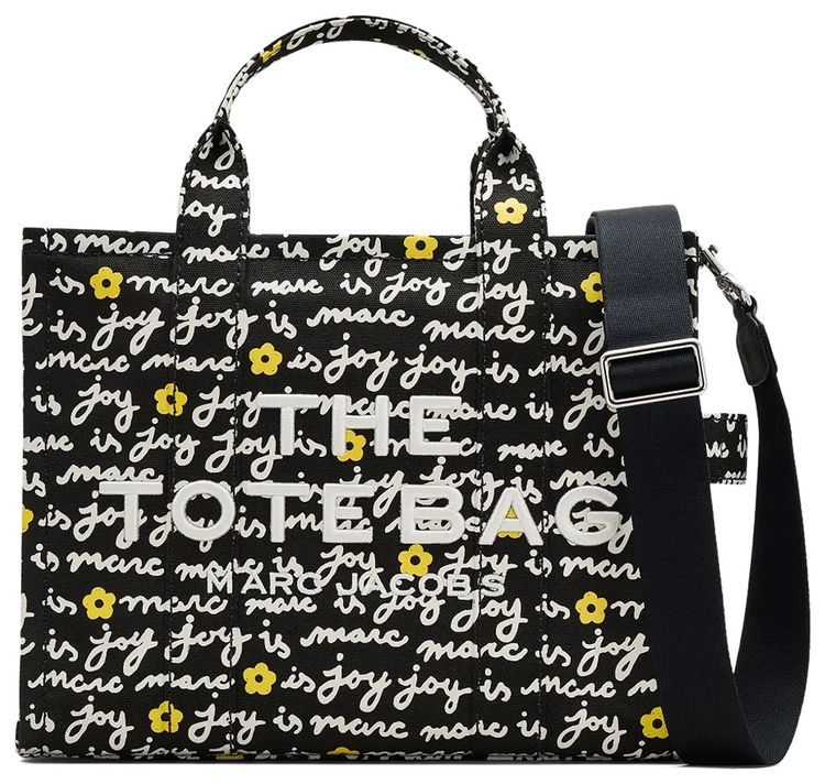 Marc Jacobs The Medium Marc Is Joy Canvas Tote Bag Black