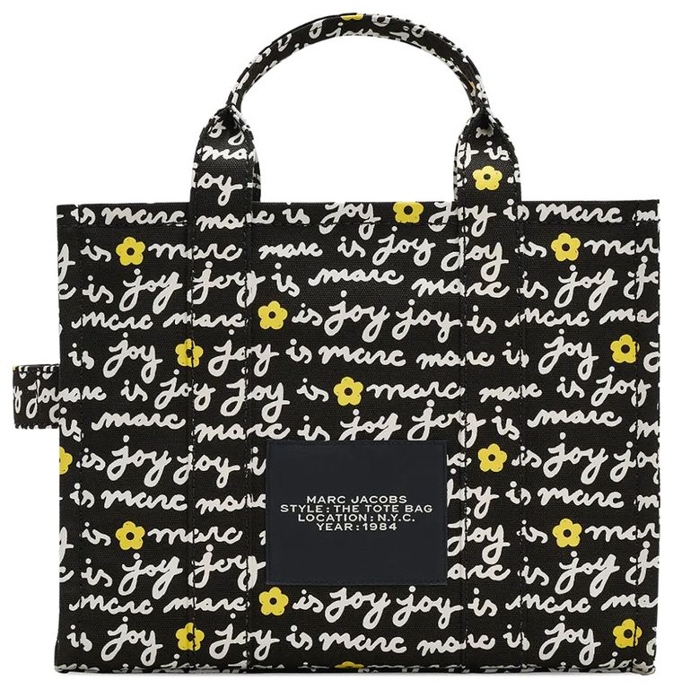 Marc Jacobs The Medium Marc Is Joy Canvas Tote Bag Black
