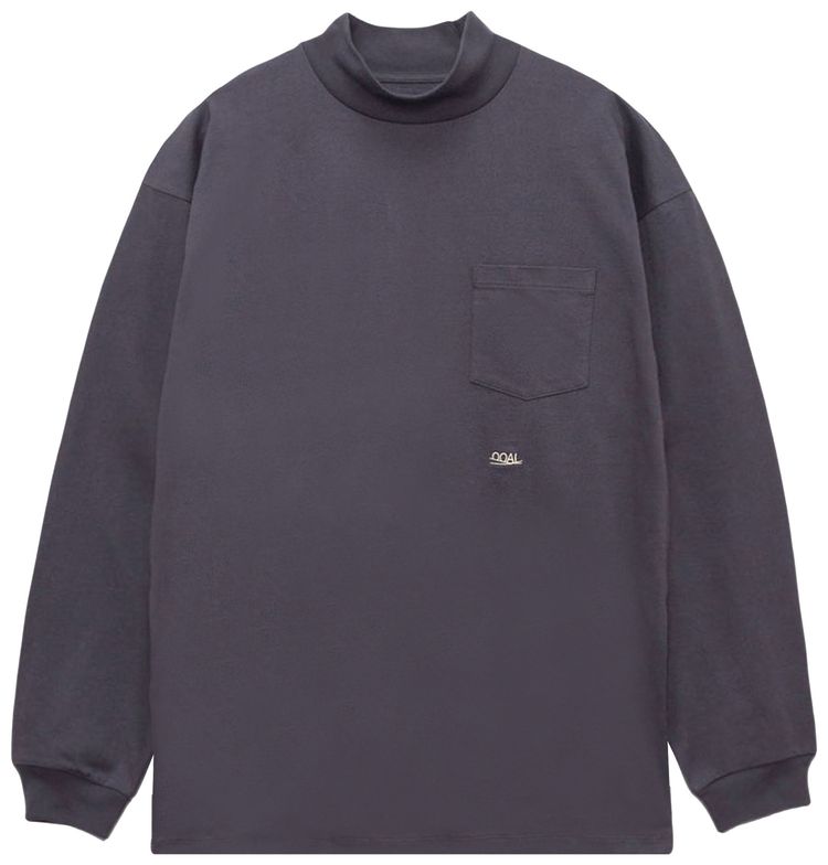nanamica OOAL Mock Neck Long Sleeve Tee Vintage Navy