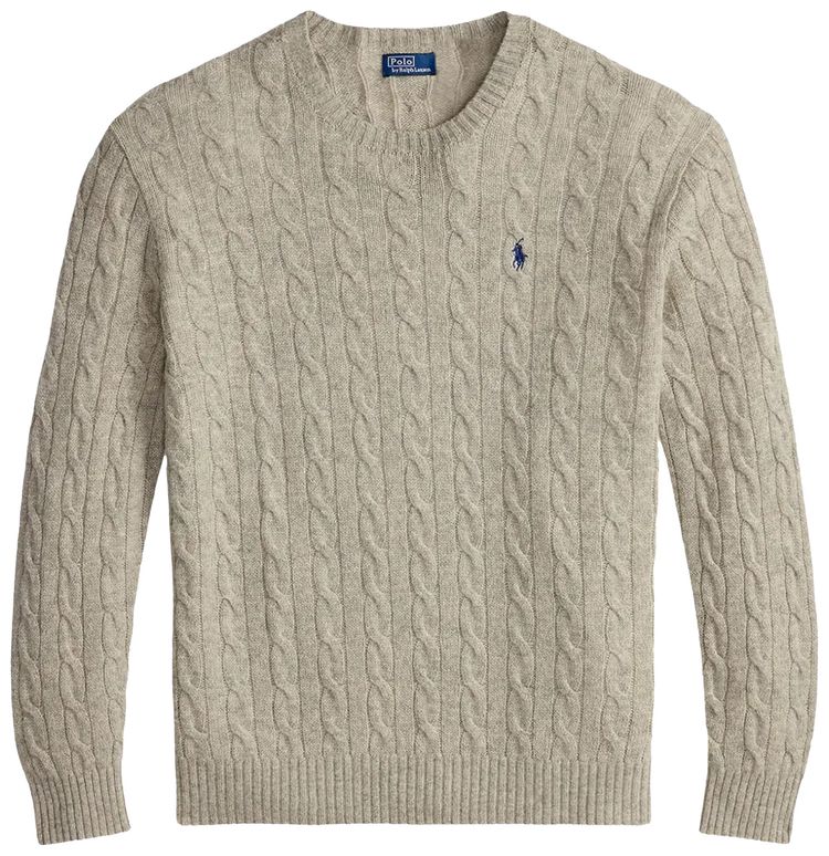 Polo Ralph Lauren Long Sleeve Crew Neck Pullover Sweater Light Vintage Heather