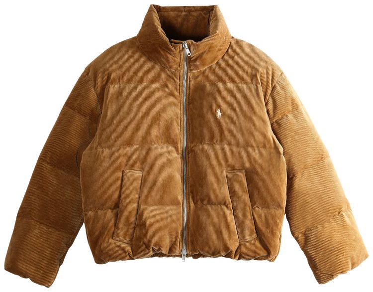 Polo Ralph Lauren Wale Corduroy Puffer Coat Tan