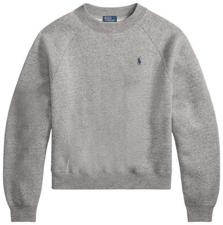 Polo Ralph Lauren Arctic Fleece Knit Long Sleeve Crew Neck Sweatshirt Dark Vintage Heather