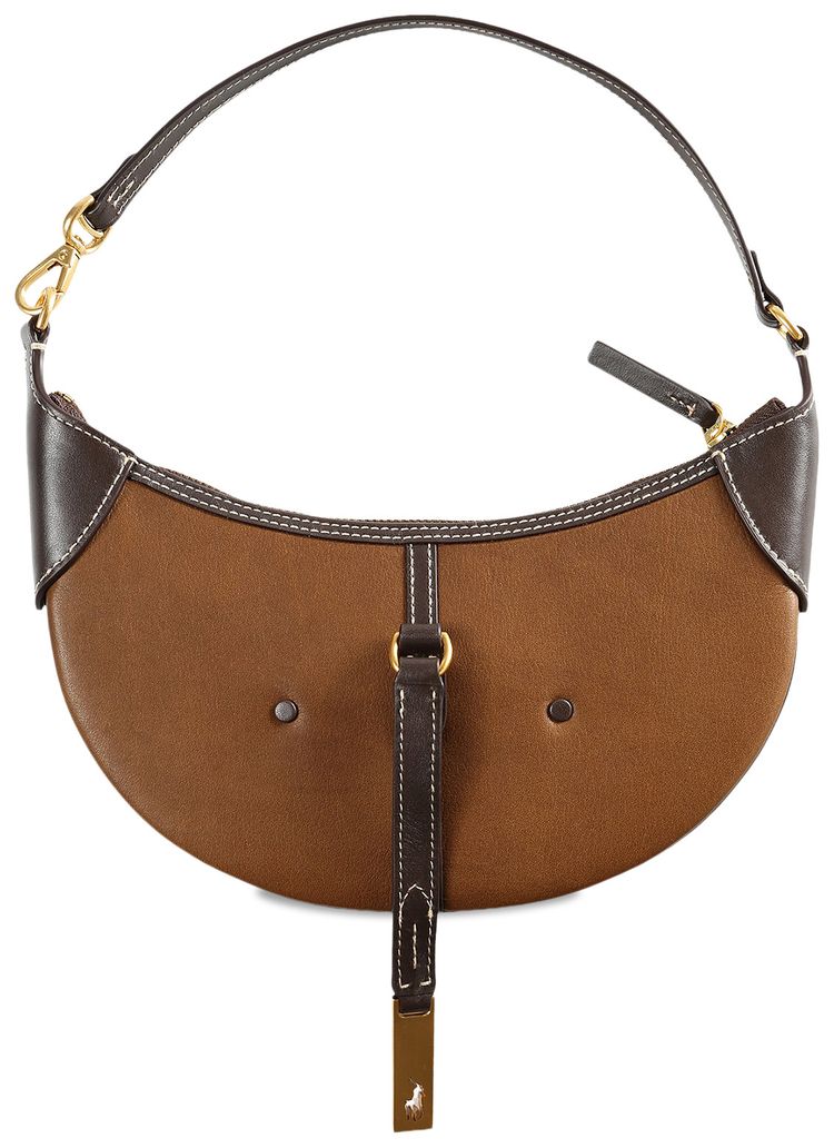 Polo Ralph Lauren Leather ID Mini Shoulder Bag LuggageTobacco