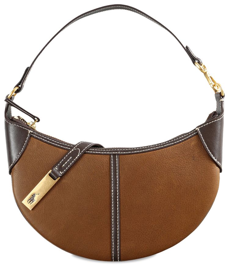 Polo Ralph Lauren Leather ID Mini Shoulder Bag LuggageTobacco