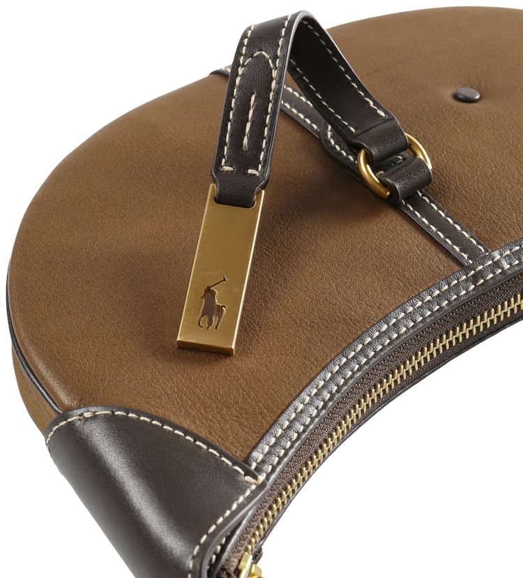 Polo Ralph Lauren Leather ID Mini Shoulder Bag LuggageTobacco