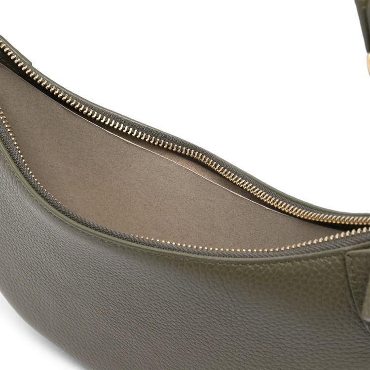 Polo Ralph Lauren Shiny Drum Pebble Small Shoulder Bag Hunting Olive