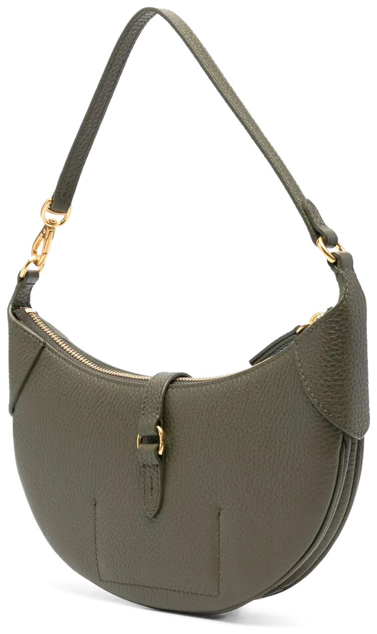 Polo Ralph Lauren Shiny Drum Pebble Small Shoulder Bag Hunting Olive