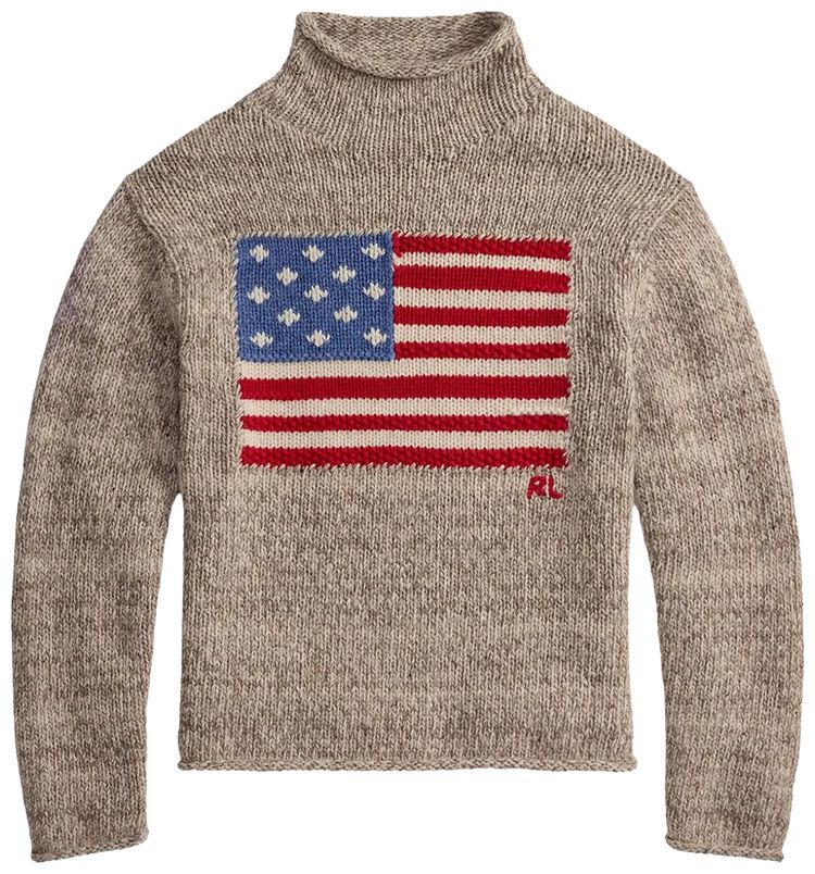 Polo Ralph Lauren Blend Long Sleeve Turtleneck Pullover Sweater Natural