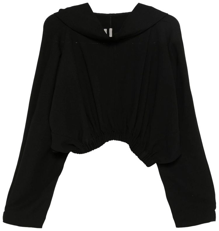 Rick Owens Cropped Hooded Tunic Black