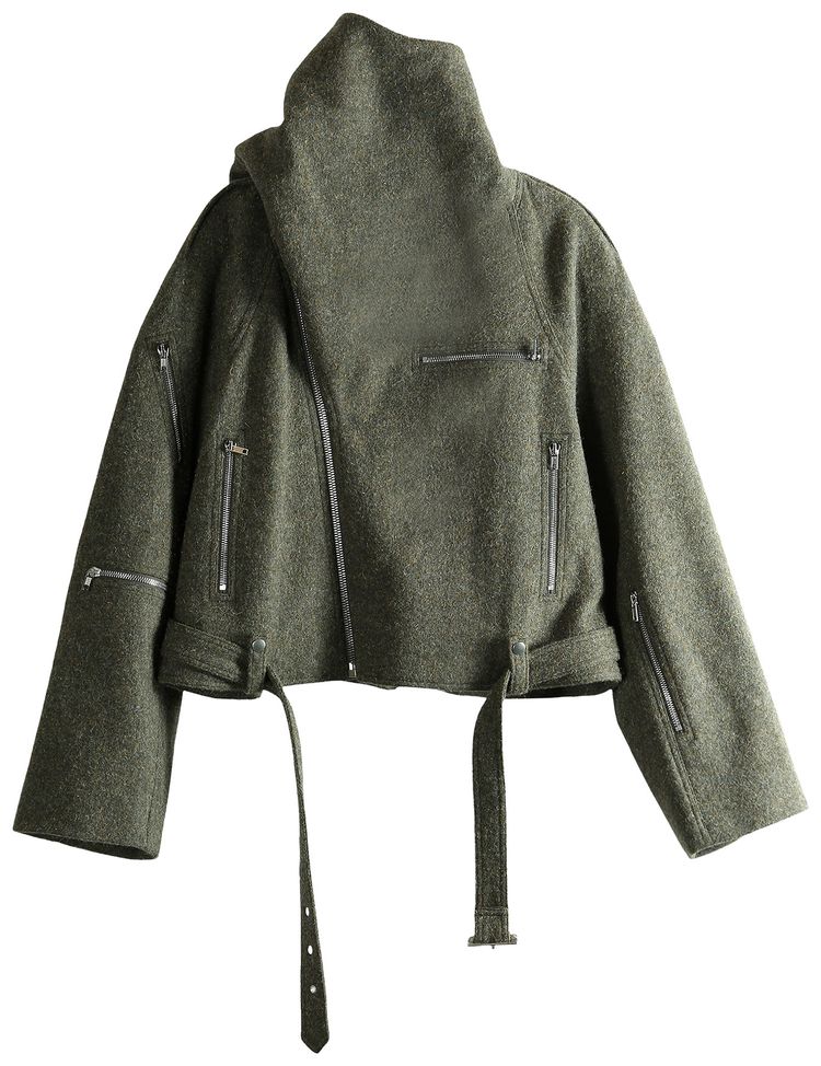 Rick Owens Cropped Scarf Flight Jacket Bosco