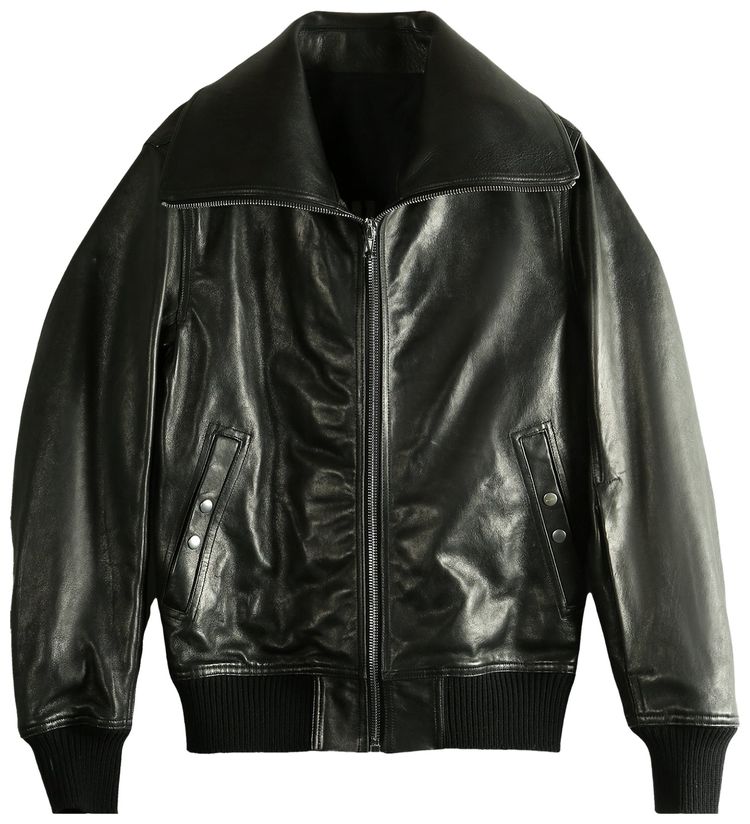 Rick Owens Dracucollar Flight Jacket Black