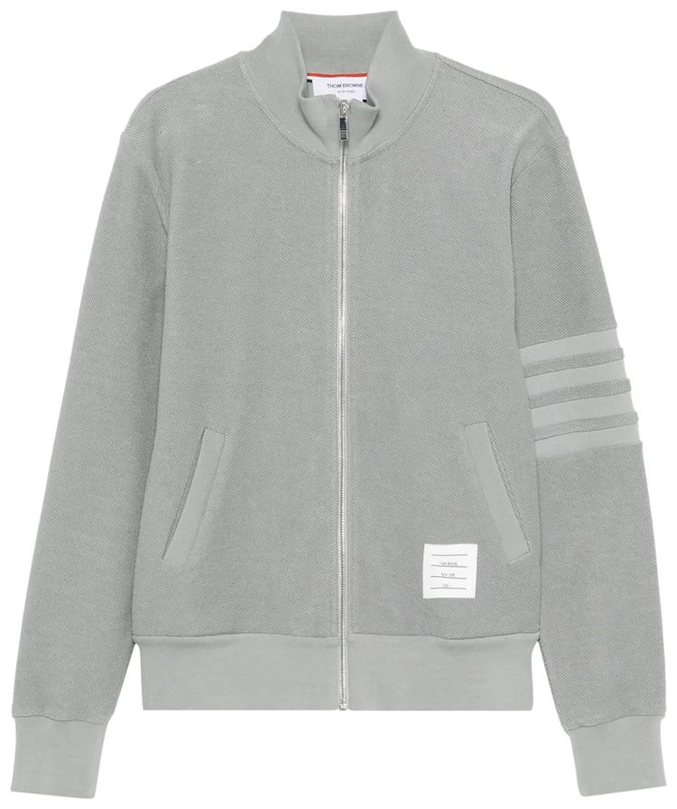 Thom Browne Zip Up Funnel Neck Jacket Light Grey