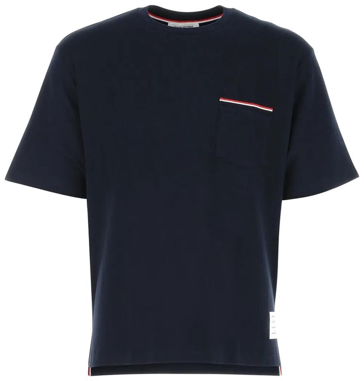 Thom Browne Short Sleeve T Shirt Navy