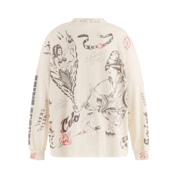 SAINT Mxxxxxx Drawing Long Sleeve T Shirt White