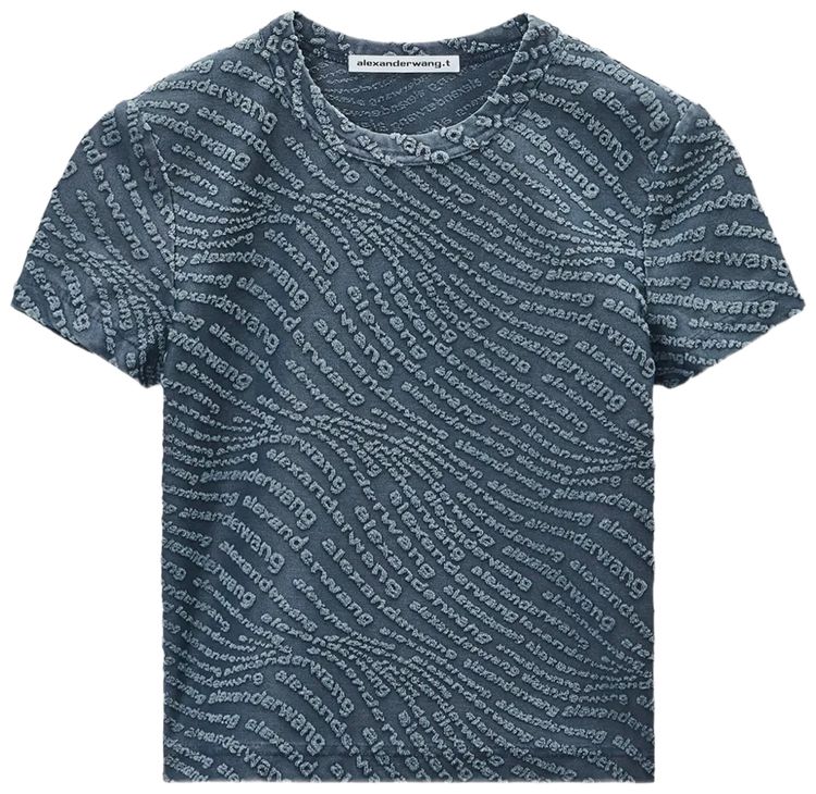Alexander Wang Jacquard Logo Baby Tee Graphite