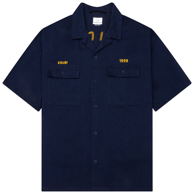 Ksubi Mekanik Boiler Short Sleeve Shirt Ink Blue
