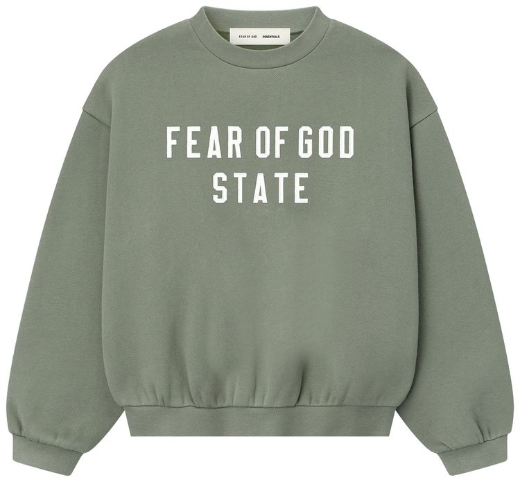 Fear of God Essentials Kids 90s Fit Fleece Crewneck Moss