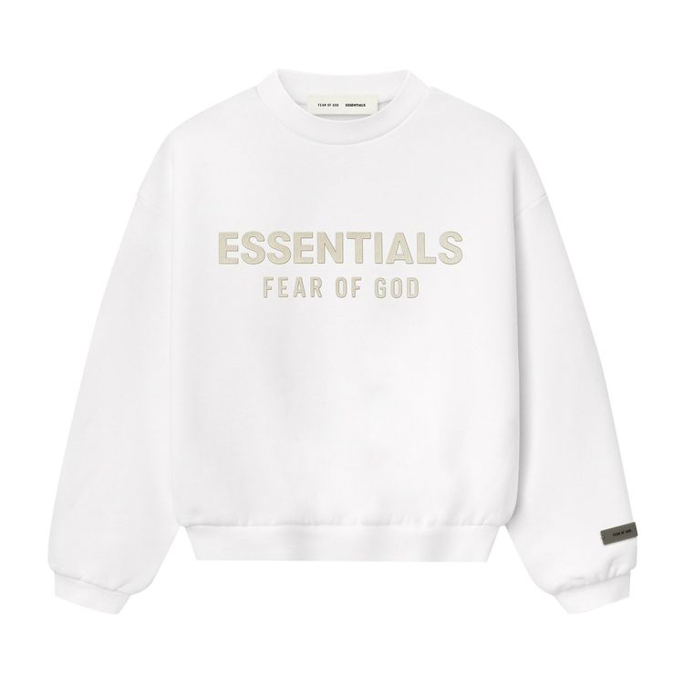 Fear of God Essentials Kids Fleece Crewneck Cloud White