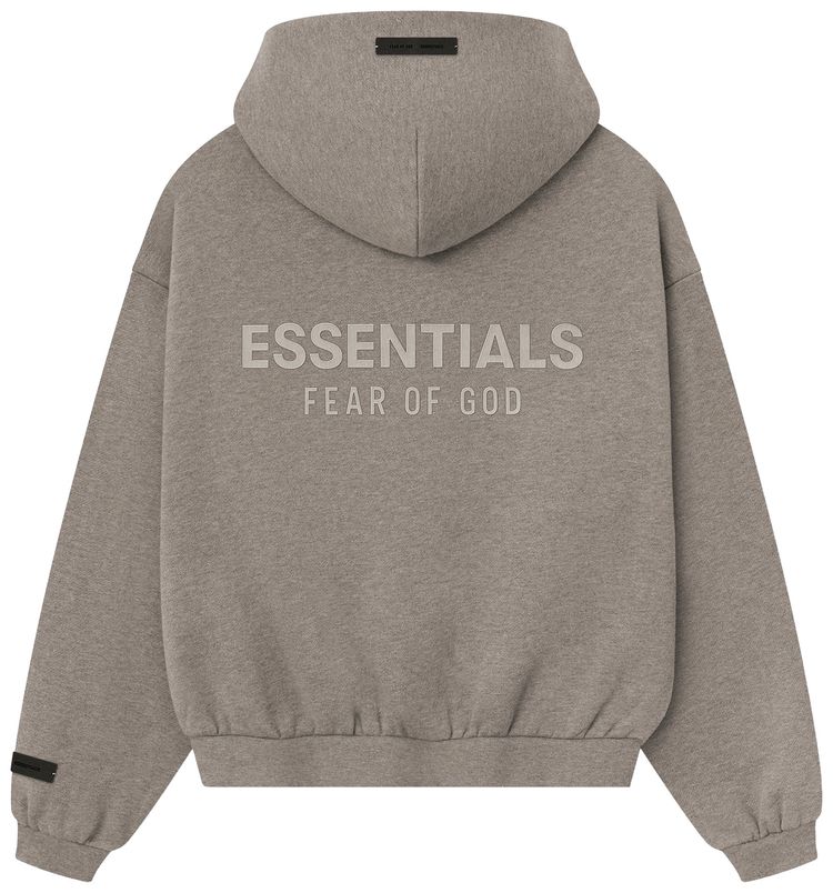 Fear of God Essentials Kids Fleece Zip Up Hoodie Homestead Heather