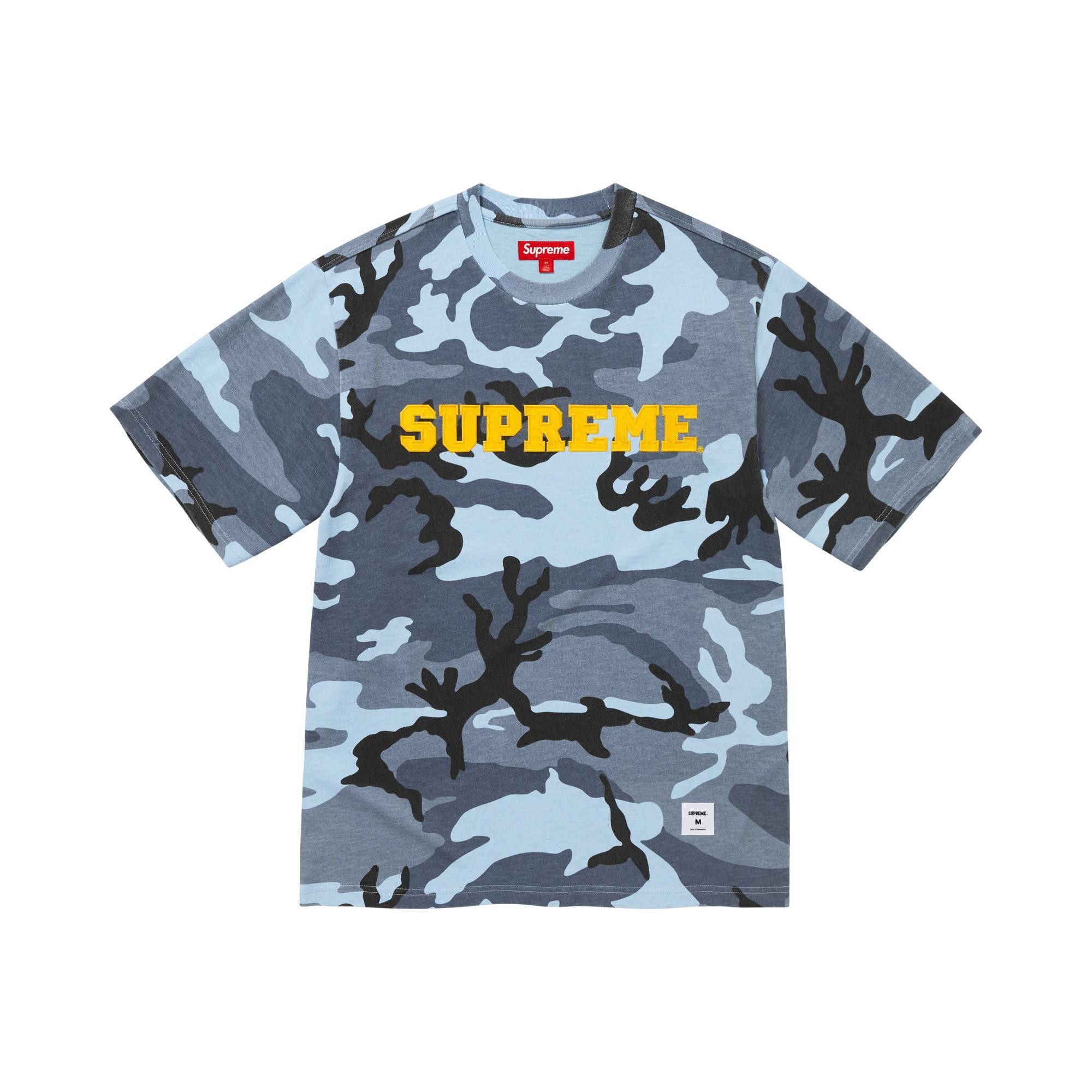 Buy Supreme Collegiate Appliqué Short-Sleeve Top 'Blue Camo
