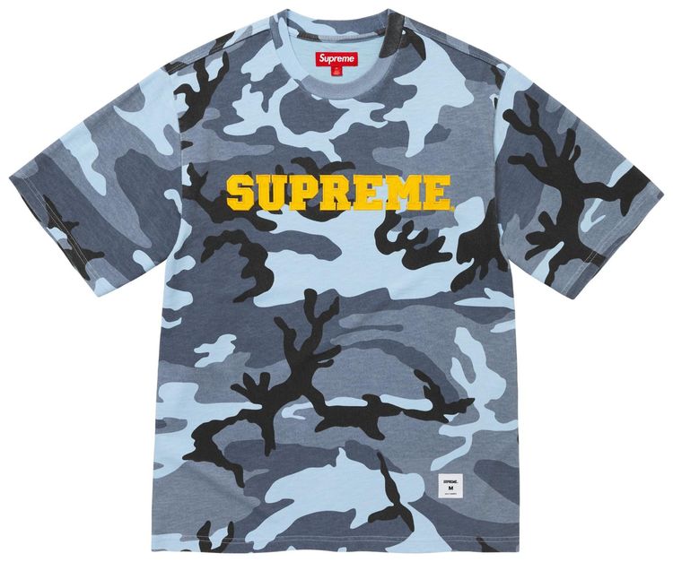 Supreme Collegiate Applique Short Sleeve Top Blue Camo